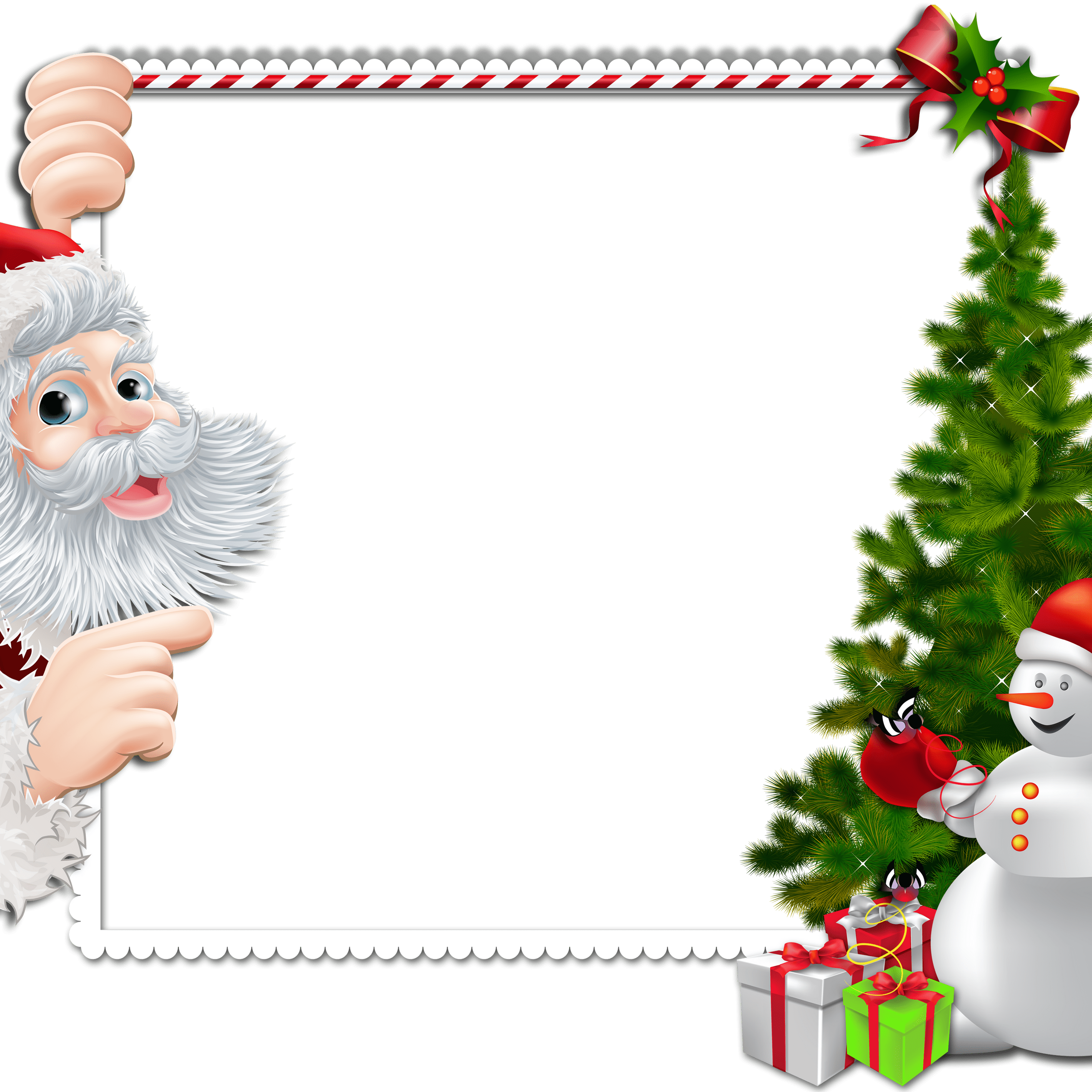Chritstmas Frame Santa Claus Snowman