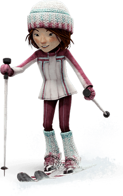 Snowtime Movie Character Sophie skiing