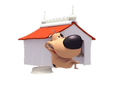 Loopdidoo In Front Of His Dog House