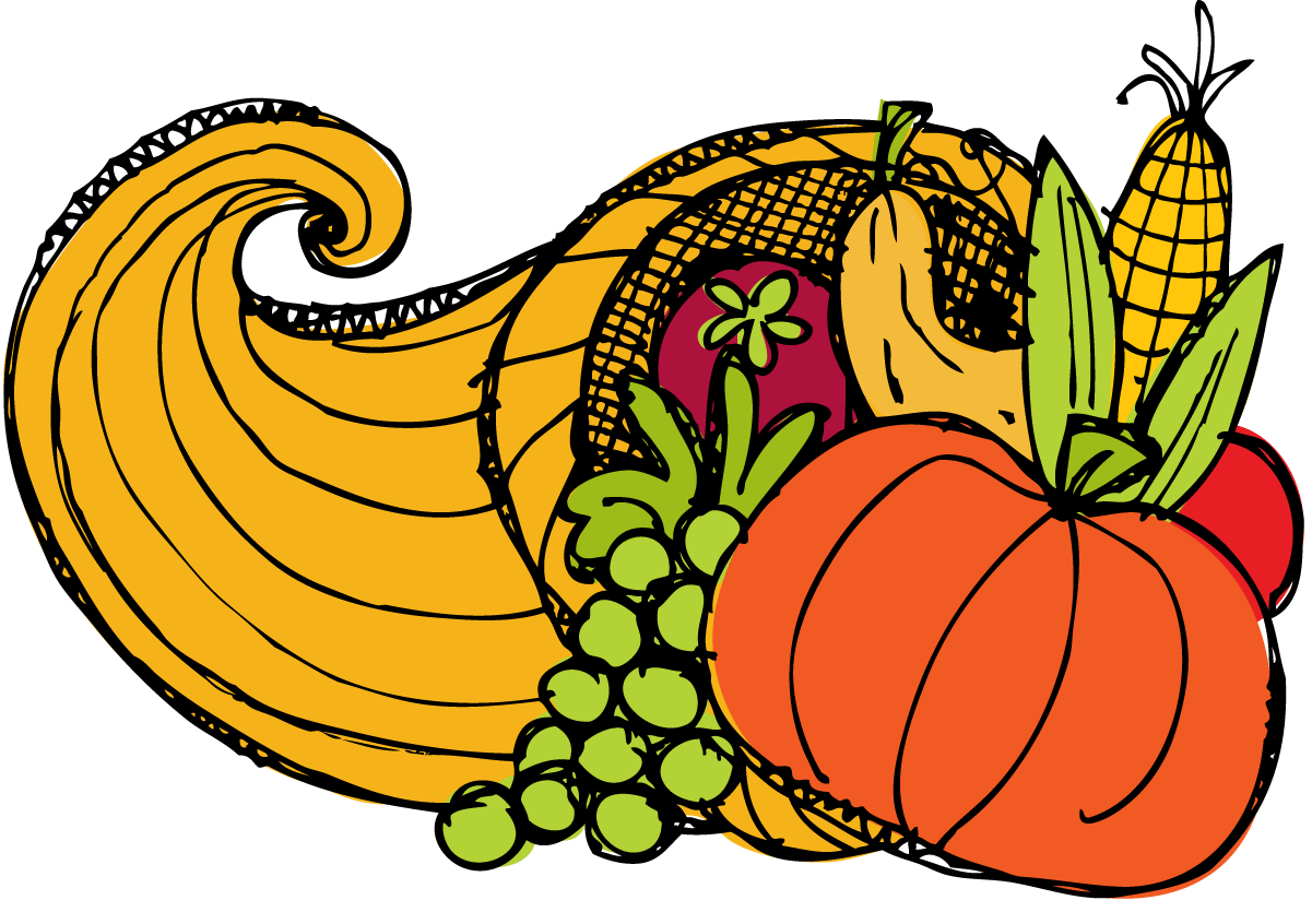 Thanksgiving Cornucopia Drawing