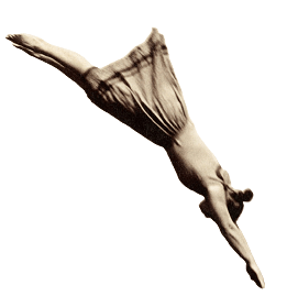 Female Swimmer Diving Vintage Photo