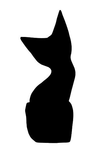 Silhouette of a Young Cat with Very Large Ears