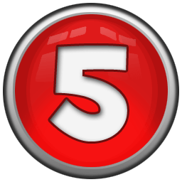 White Number 5 In Red Circle