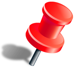 Red Push Pin With Shadow