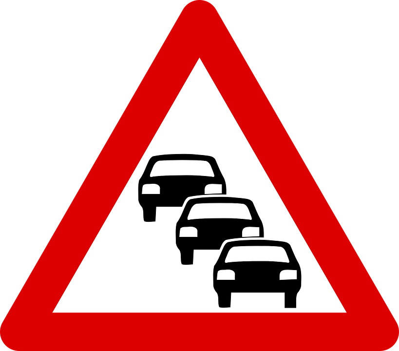 Traffic Queue Warning Road Sign