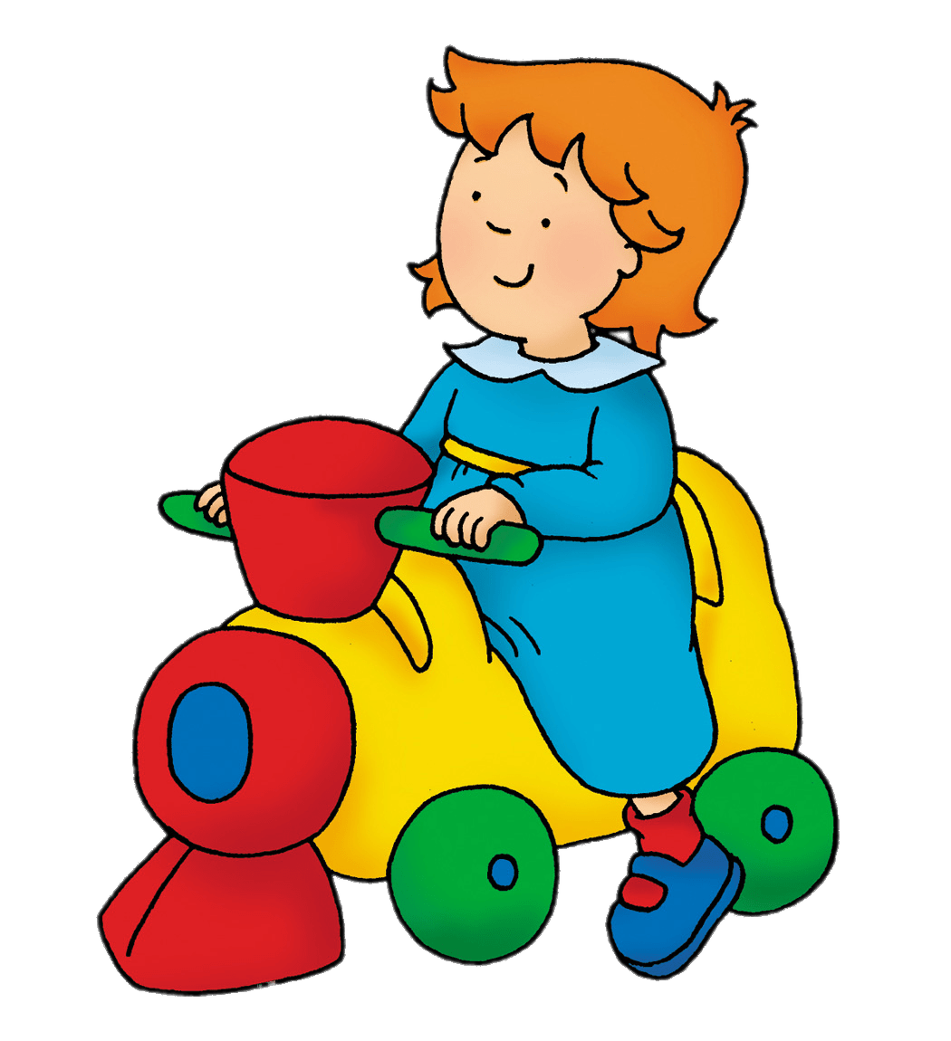 Caillou's Sister Rosie on Toy Train