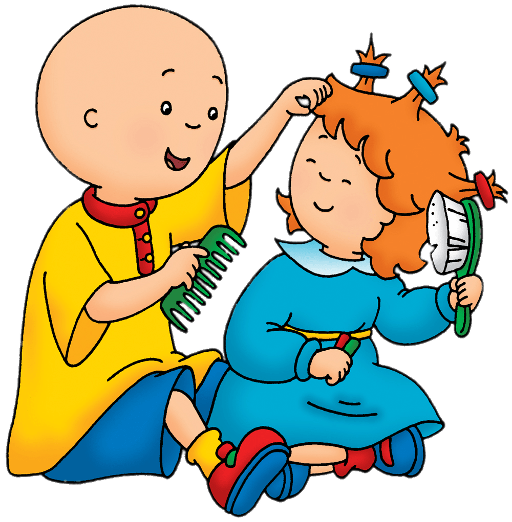Caillou Playing Hairdresser With Rosie