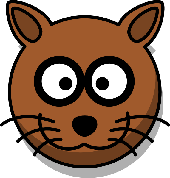 Brown Cat Head Cartoon