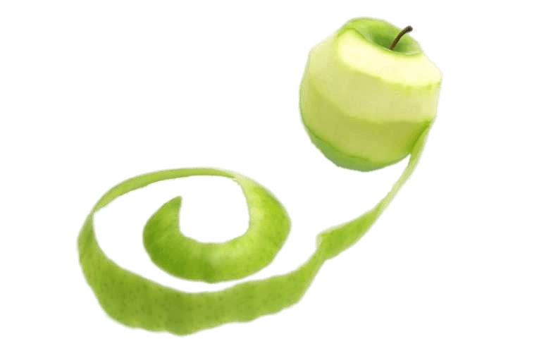 Green Apple With Long Peel