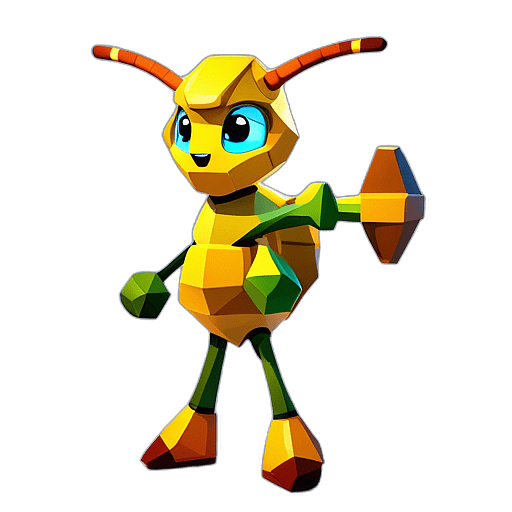 Hornet, Children'S Cartoon Animation Style -  Full Body, Single View, No Shadow