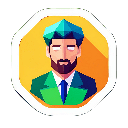 Investment & Stock Trading, Minimalist App Icon - Circle Icon Bevel Border