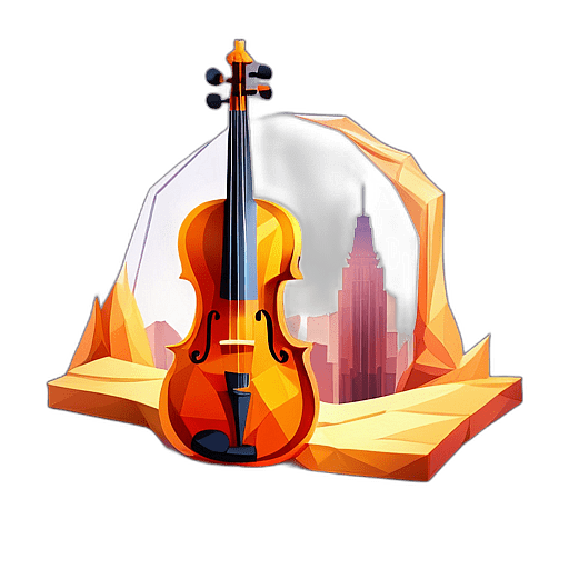 Low poly violin app icon
