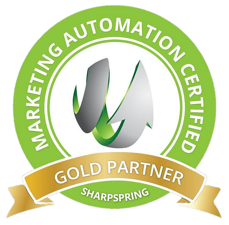 SharpSpring Gold Partner round logo seal