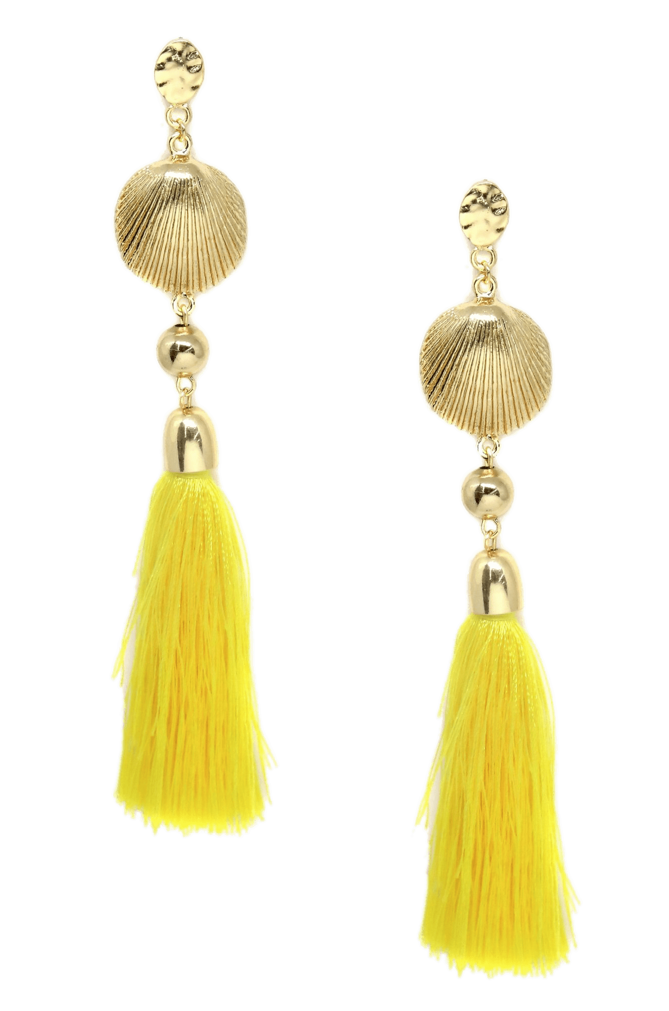Yellow Tassel Earrings