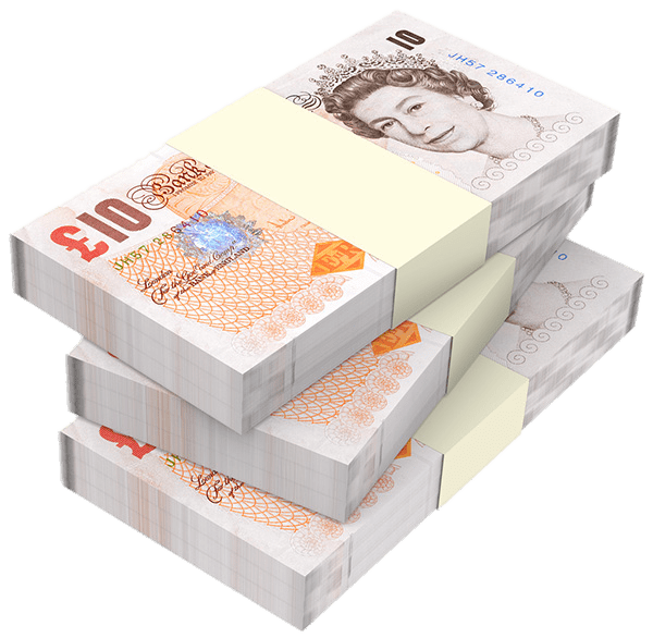 Stacks Of Ten Pound Notes