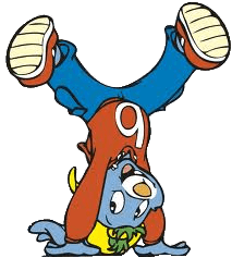 Bobo Doing A Handstand