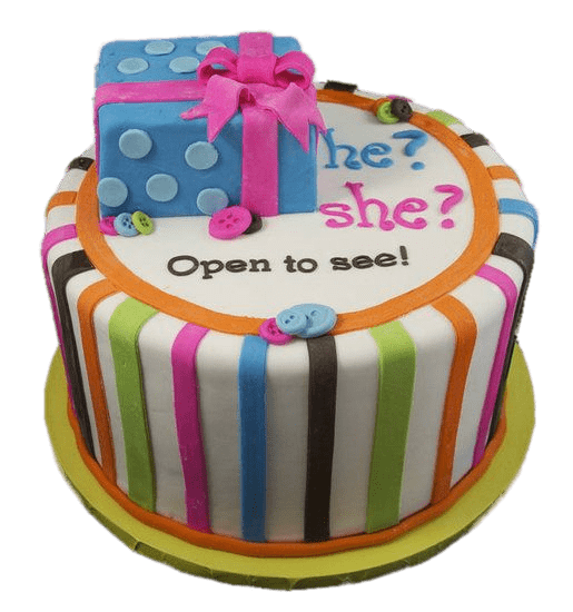 Gender Reveal Cake Present