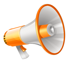 Yellow and White Megaphone Clipart