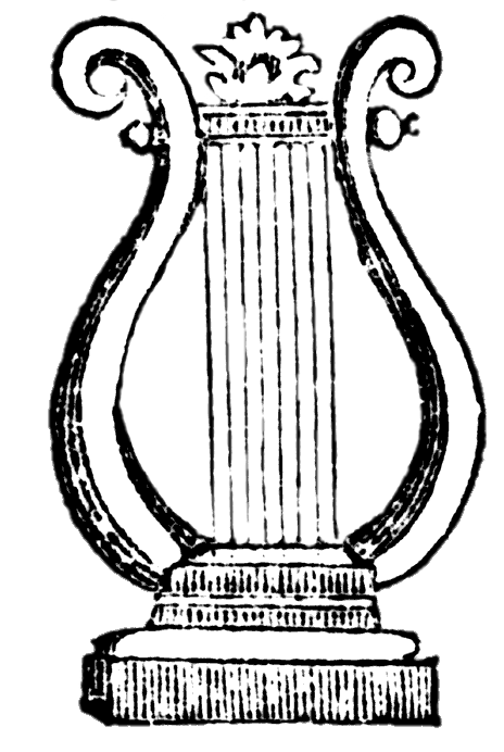 Harp Black and White Drawing