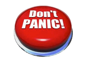 Don't Panic Red Round Button