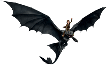 Hiccup Flying on Toothless