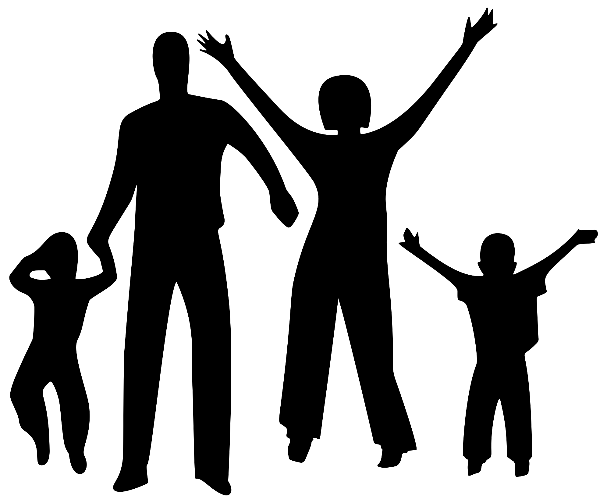 Silhouette of a Happy Family