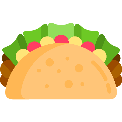 Colorful Mexican Taco Icon