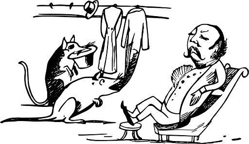 Edward Lear Drawing Rats in the House