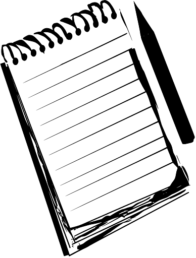 Drawing of a Notebook and Pencil