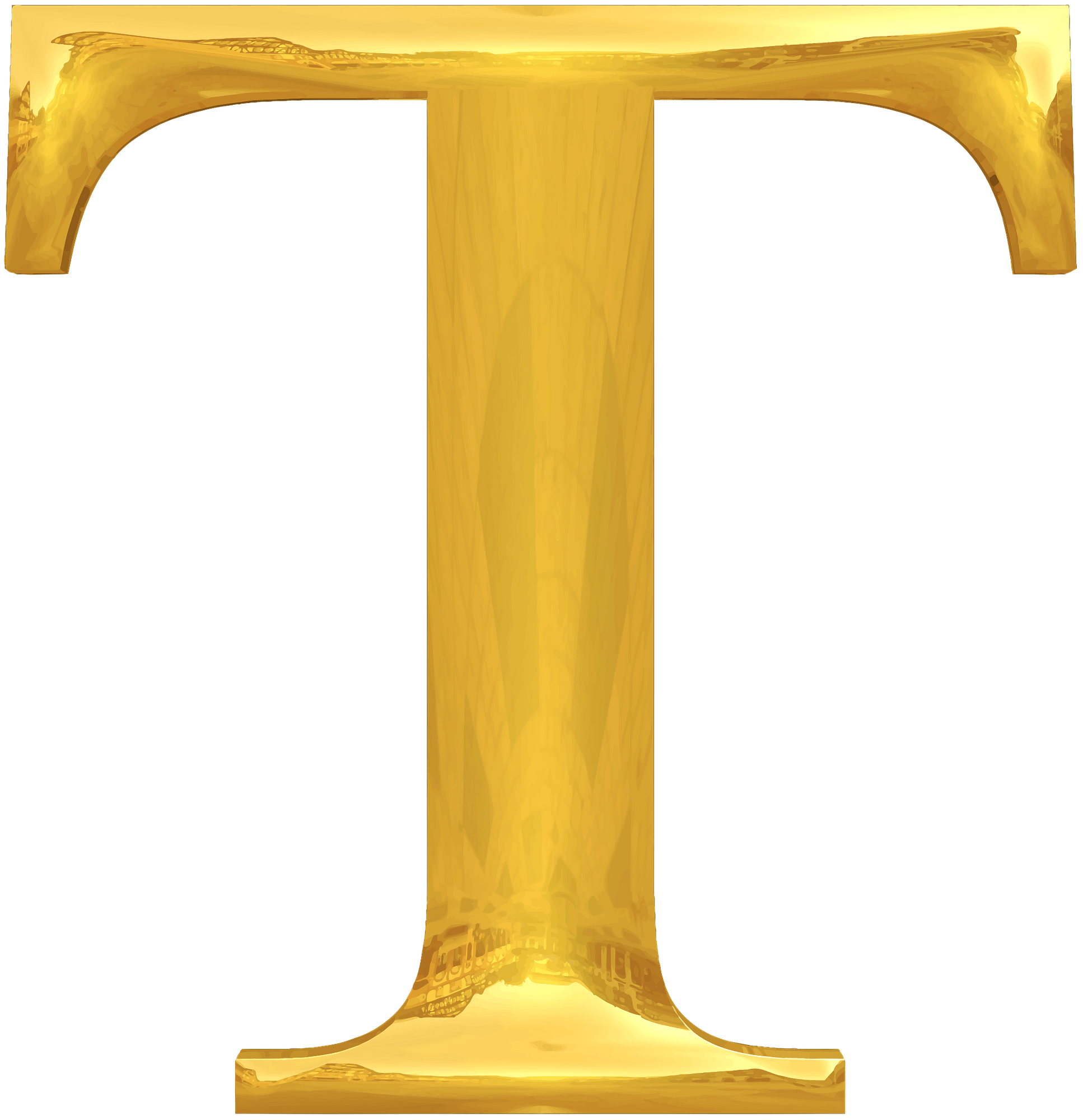 Gold Typography Letter T