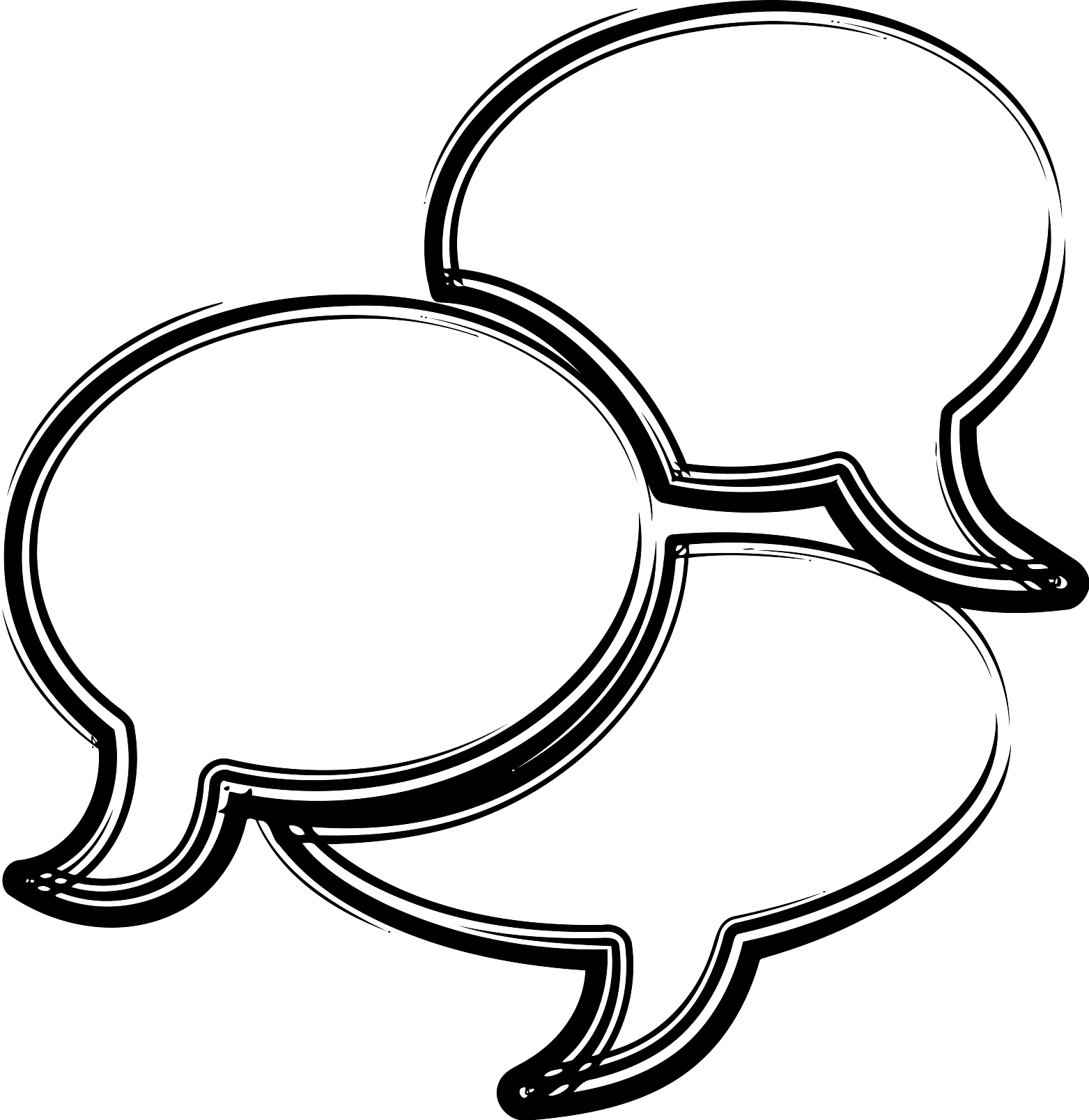 Three Empty Speech Bubbles