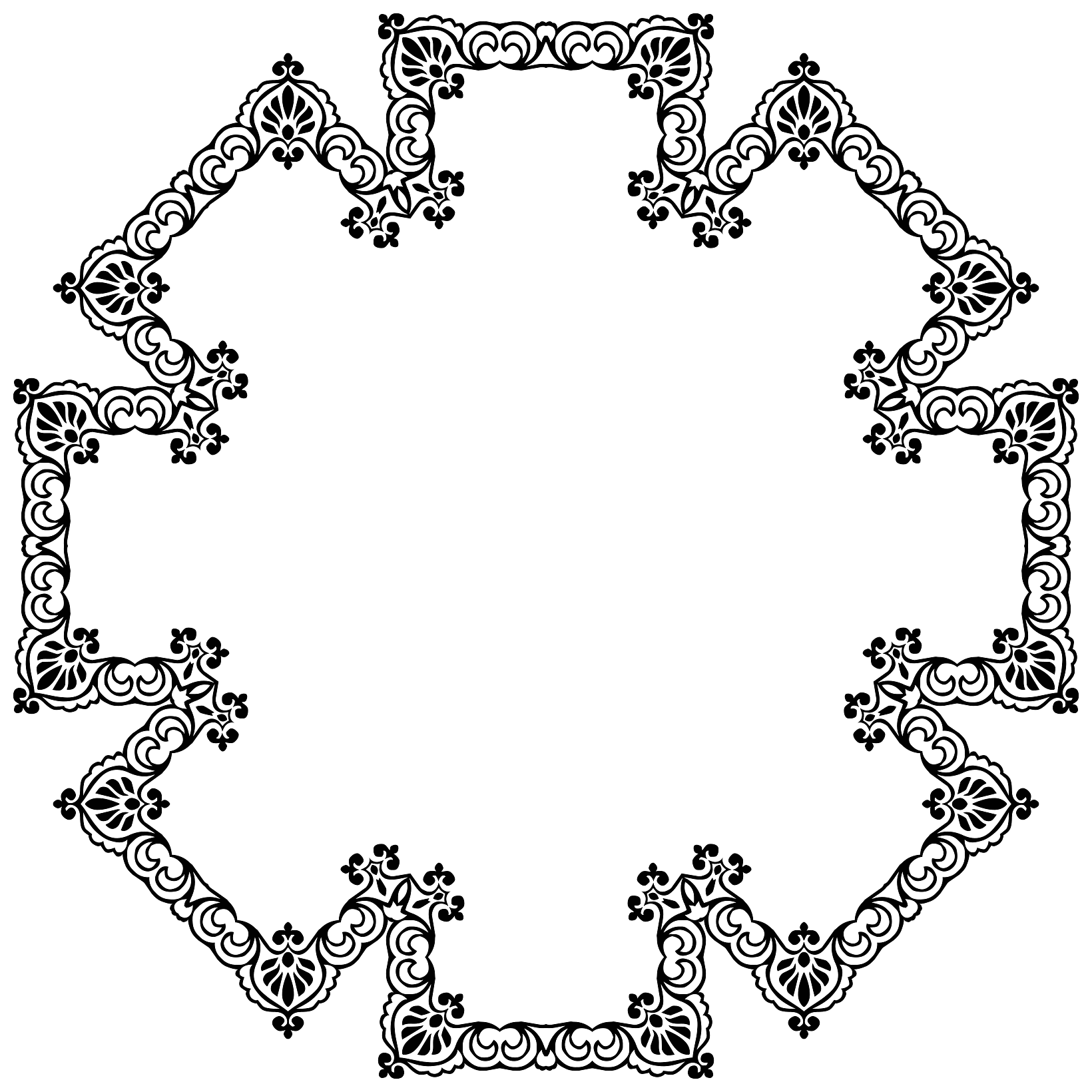 Flowery Snowflake Frame