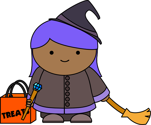 Halloween Girl in Witch Costume