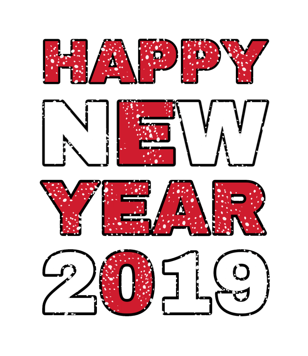 Happy New Year 2019 Red and White