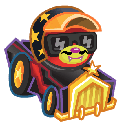 Blingo the Flashy Fox In A Kart