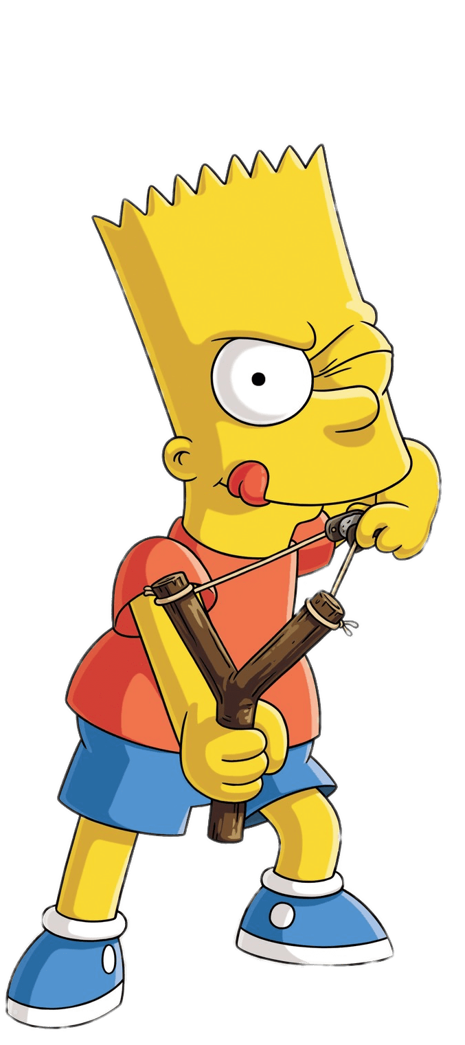 Bart Simpson Shooting A Catapult