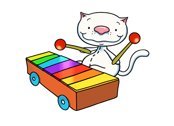 Binoo Playing the Xylophone