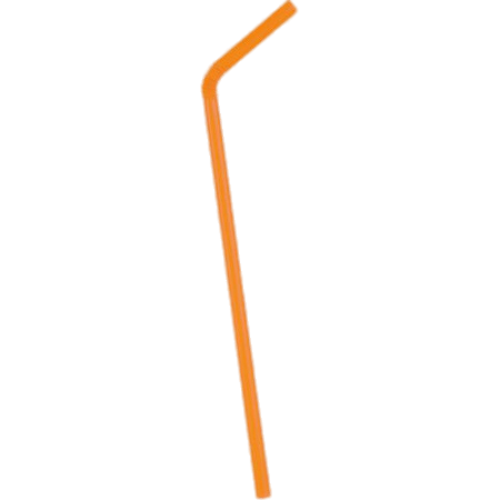 Orange Bendy Straw