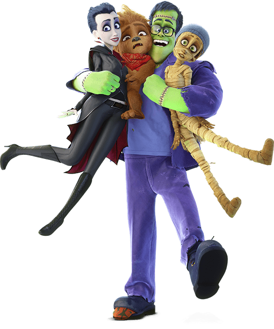 Monster Family Dracula Holding Family