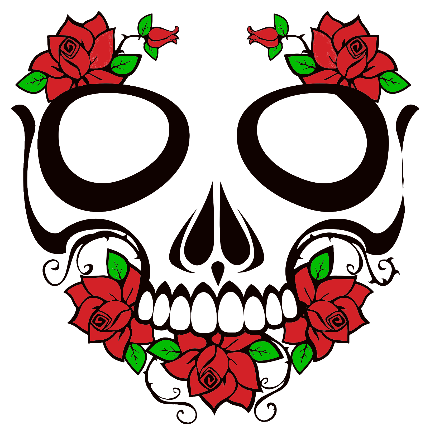 Skull Decorated with Roses