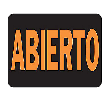 Abierto in Orange Letters