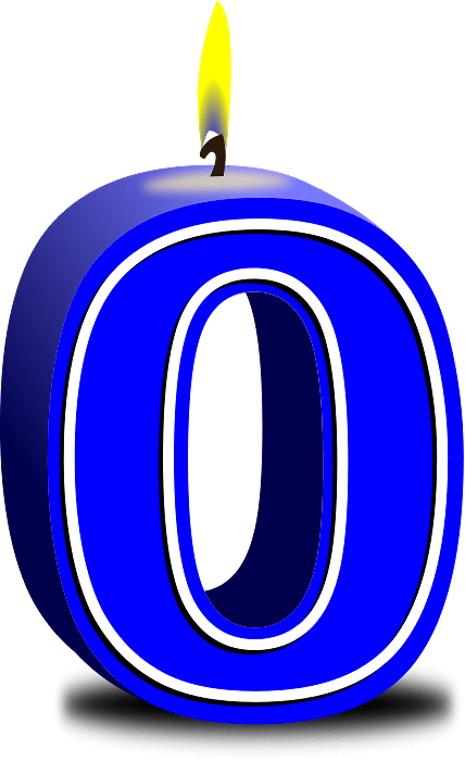 Number 0 Birthday Candle
