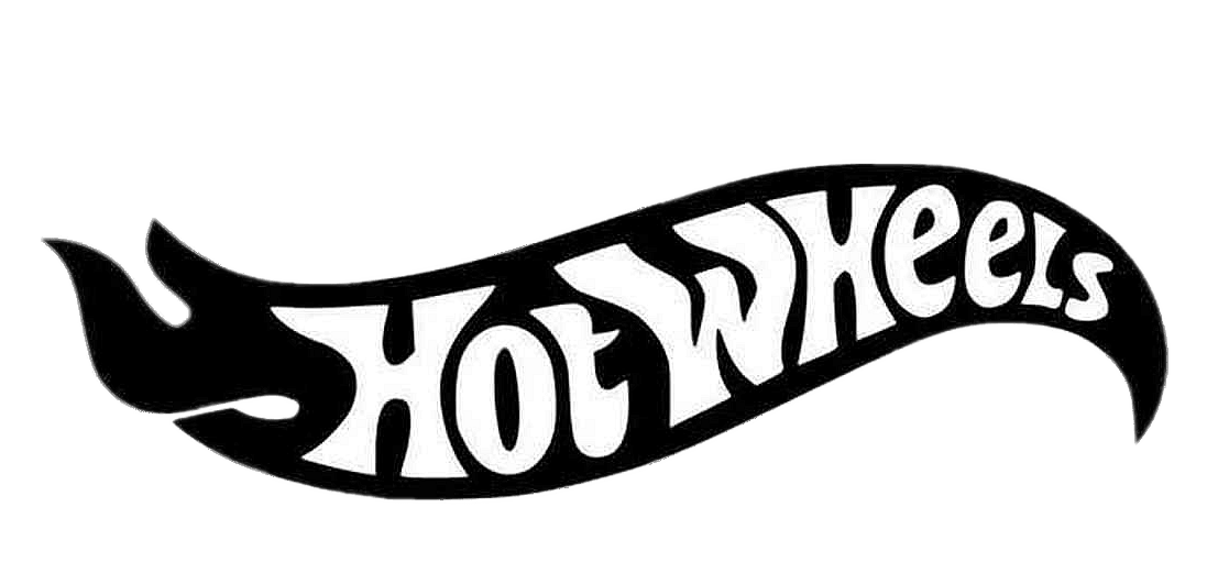 Hot Wheels logo black and white