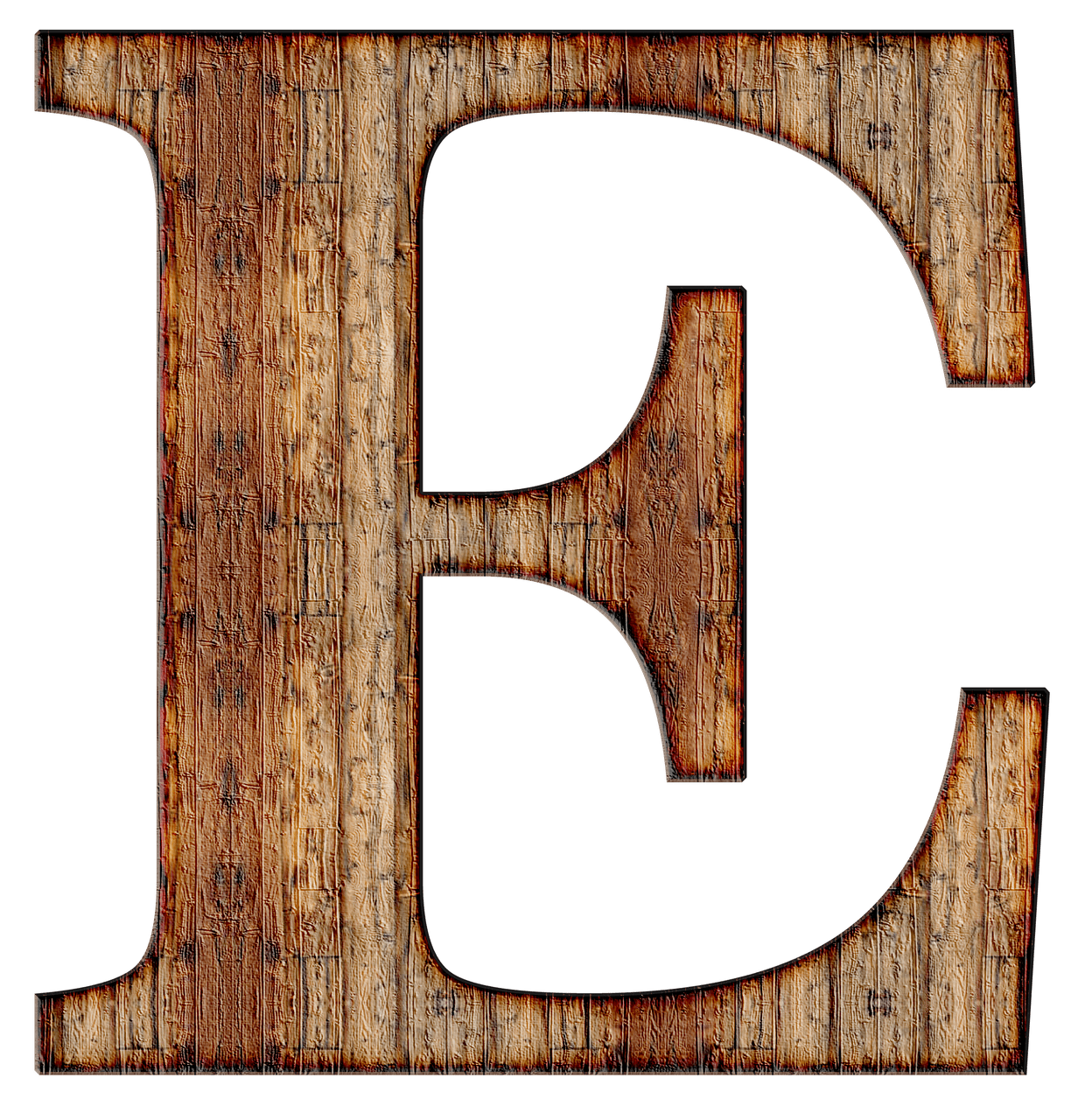 Wooden Capital Letter E