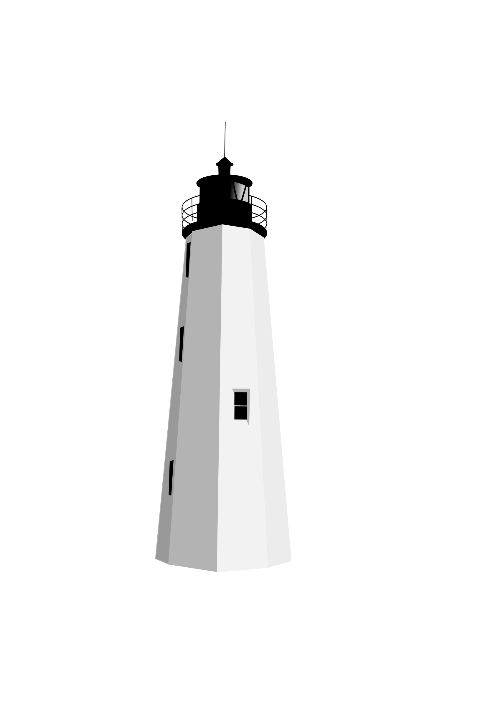 Black White Lighthouse Clipart