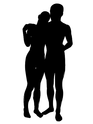 Couple with Arms Around Each Other