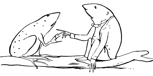 Edward Lear Drawing Frog Man