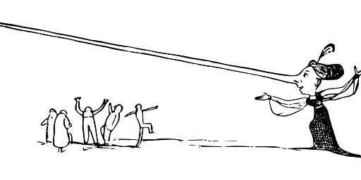 Edward Lear Drawing Woman with Enormous Nose