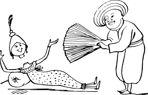 Edward Lear Drawing Woman Lost her Head