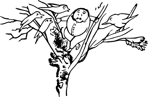 Edward Lear Drawing Man Stuck in a Tree